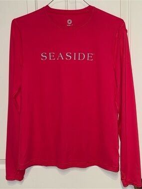 Seaside Hot Pink Rash Guard Swim Shirt UPF 50 Long Sleeve - Size XL